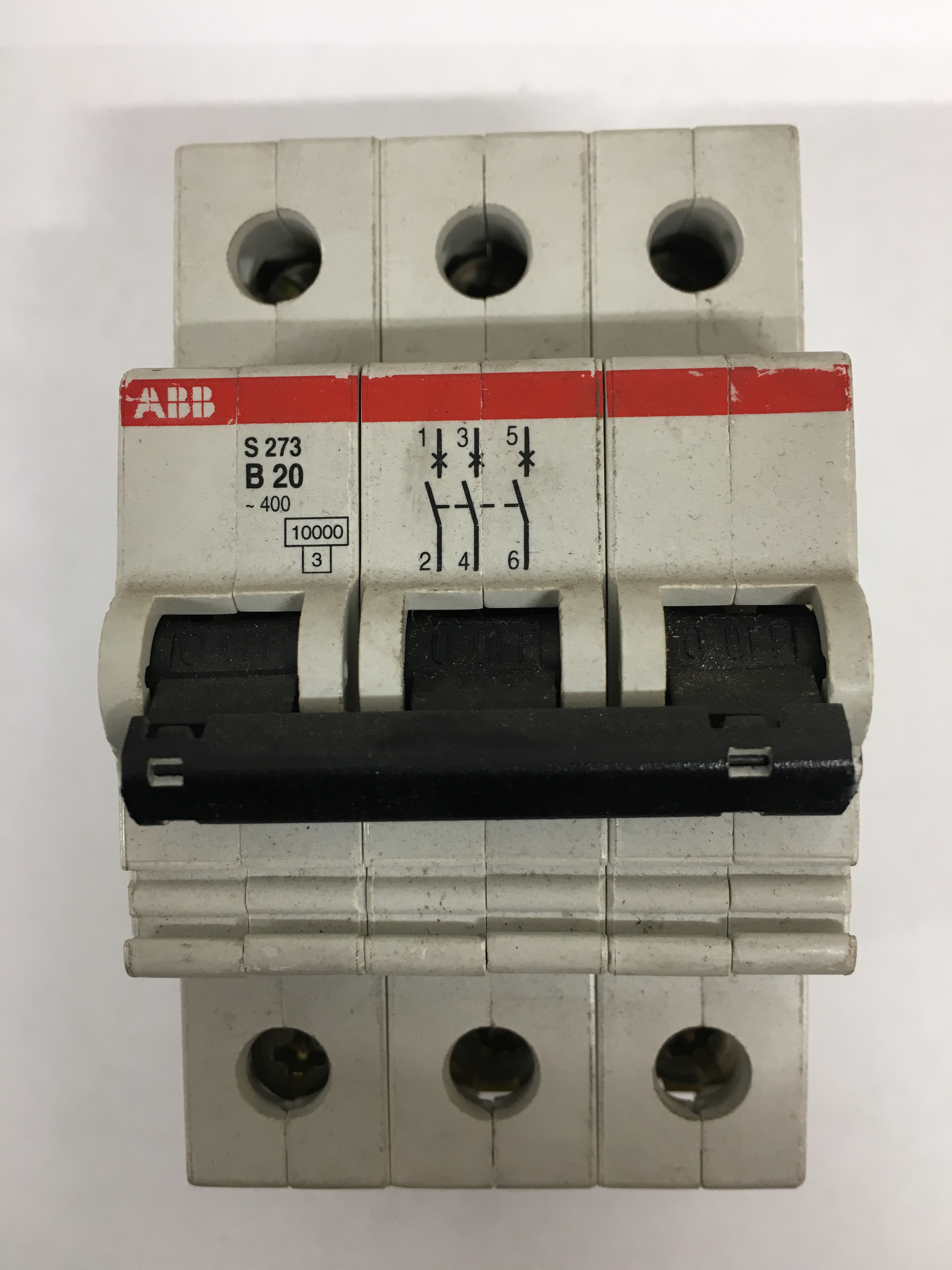 ABB S273 25Amp B Type Triple Pole TP MCB Fuse Switch 1