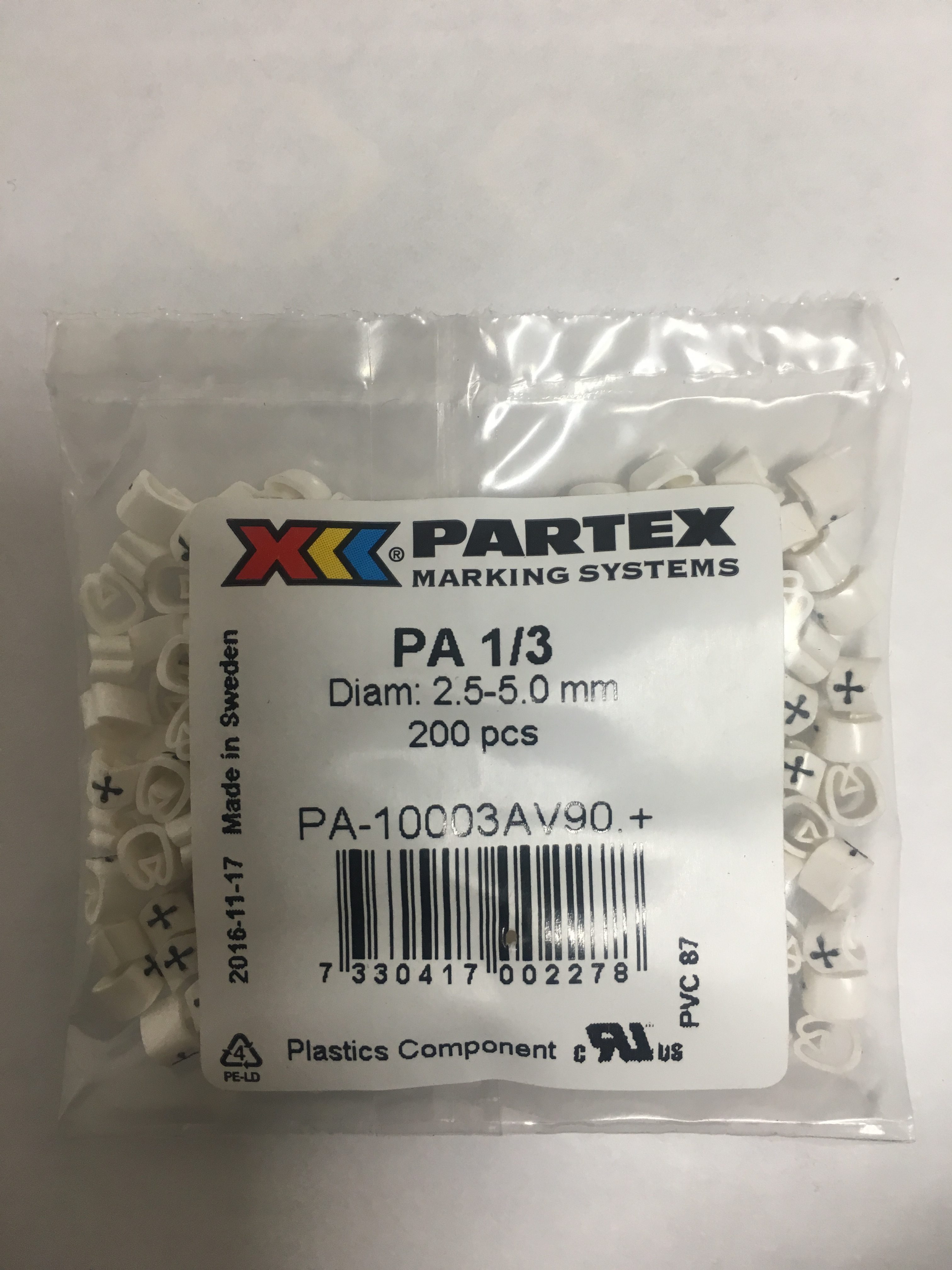 Partex PA1/3 Cable Markers – Symbols 1